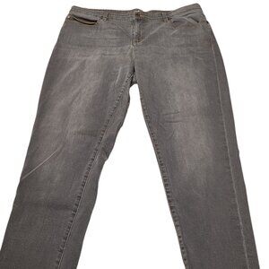 Eileen Fisher Jeans Women 16 Gray Organic Cotton Mid Rise Stretch Boyfriend Pant
